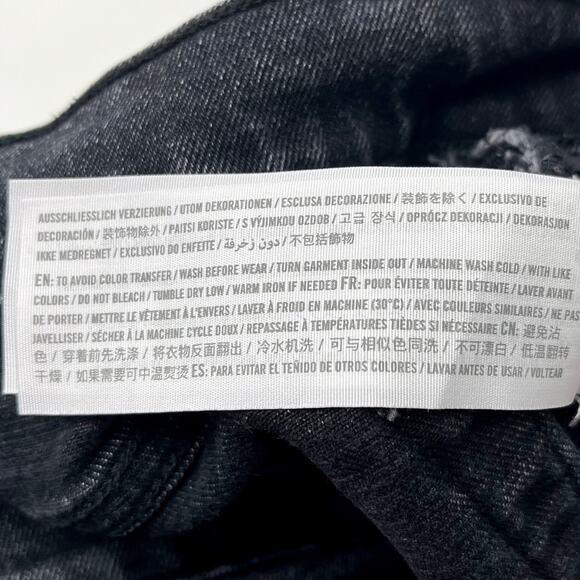 Abercrombie The '90s Slim Straight Ultra High Rise Jeans Black Denim Size 32 14S - Picture 11 of 14